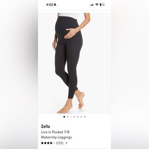 Zella XS Maternity Black Leggings